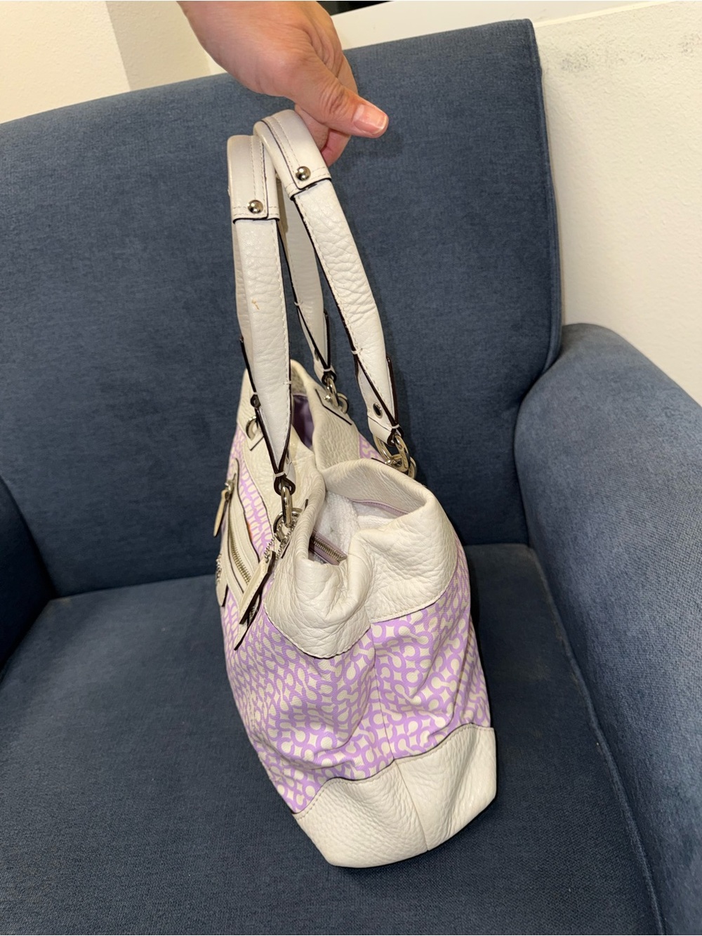 Coach Penelope Op Art Leather Large Tote model 13453 (purple) - Picture 4 of 7